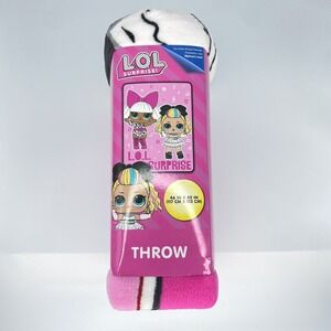 L.O.L. Surprise Throw Blanket 46 IN X 60 IN Soft Pink Fuzzy Comfy Fun - NWT New
